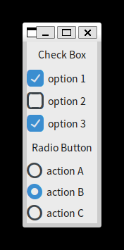 チェックボタンとラジオボタン