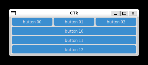 フレームを使ったボタンの配置