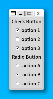 チェックボタンとラジオボタン
